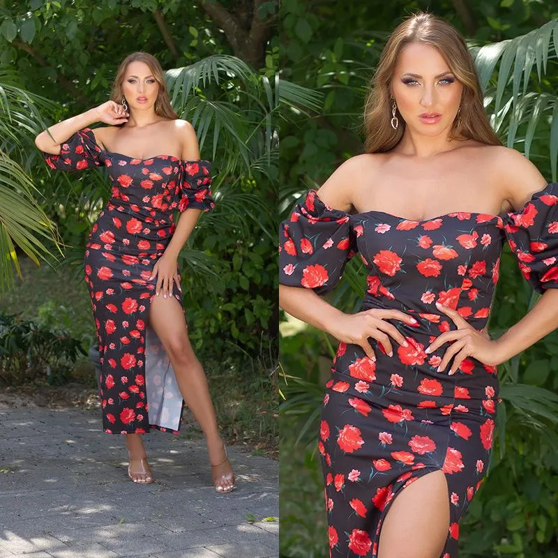 Vestido largo exótico de verano Negro