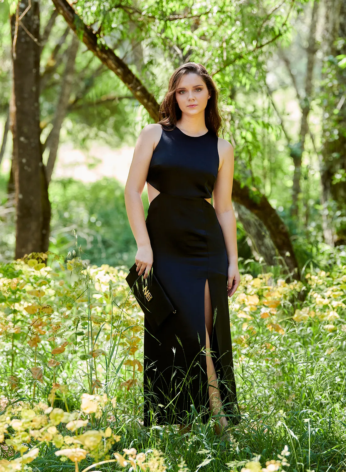 Vestido largo satén eventos