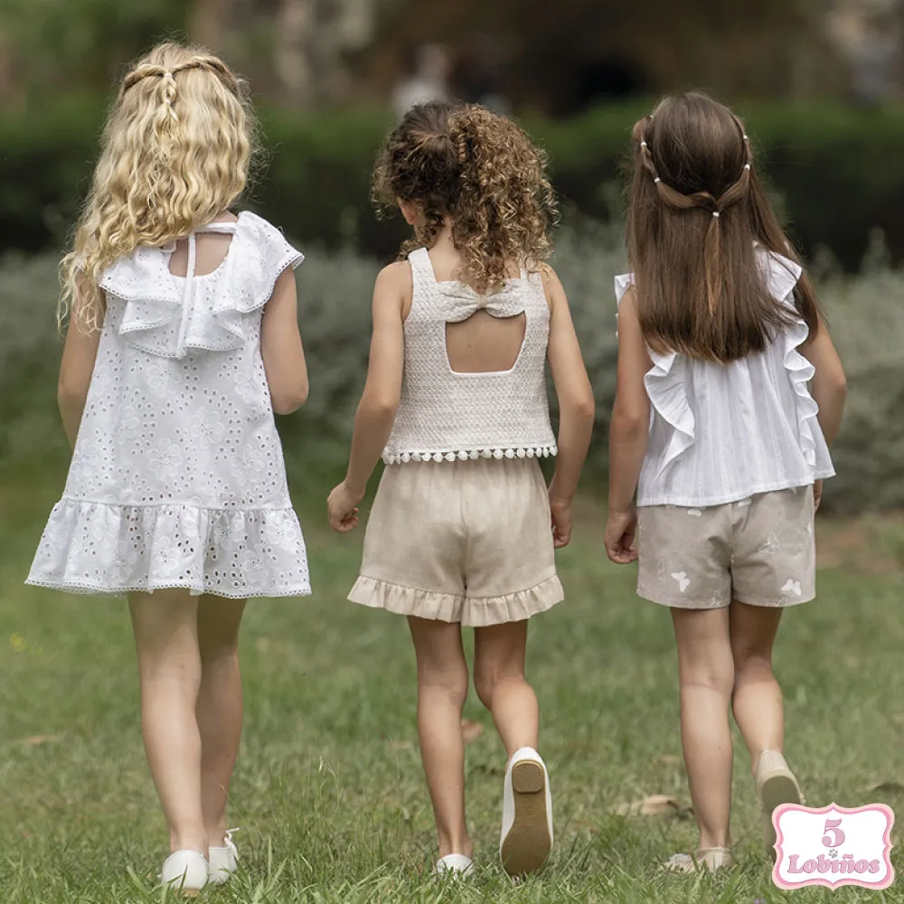 VESTIDO NIÑA BLANCO BORDADO Coco Acqua