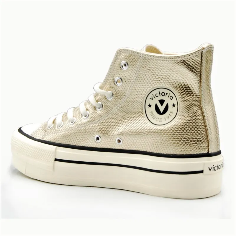 VICTORIA 1 061109 Plata y Dorado. Bota basquet plataforma mujer