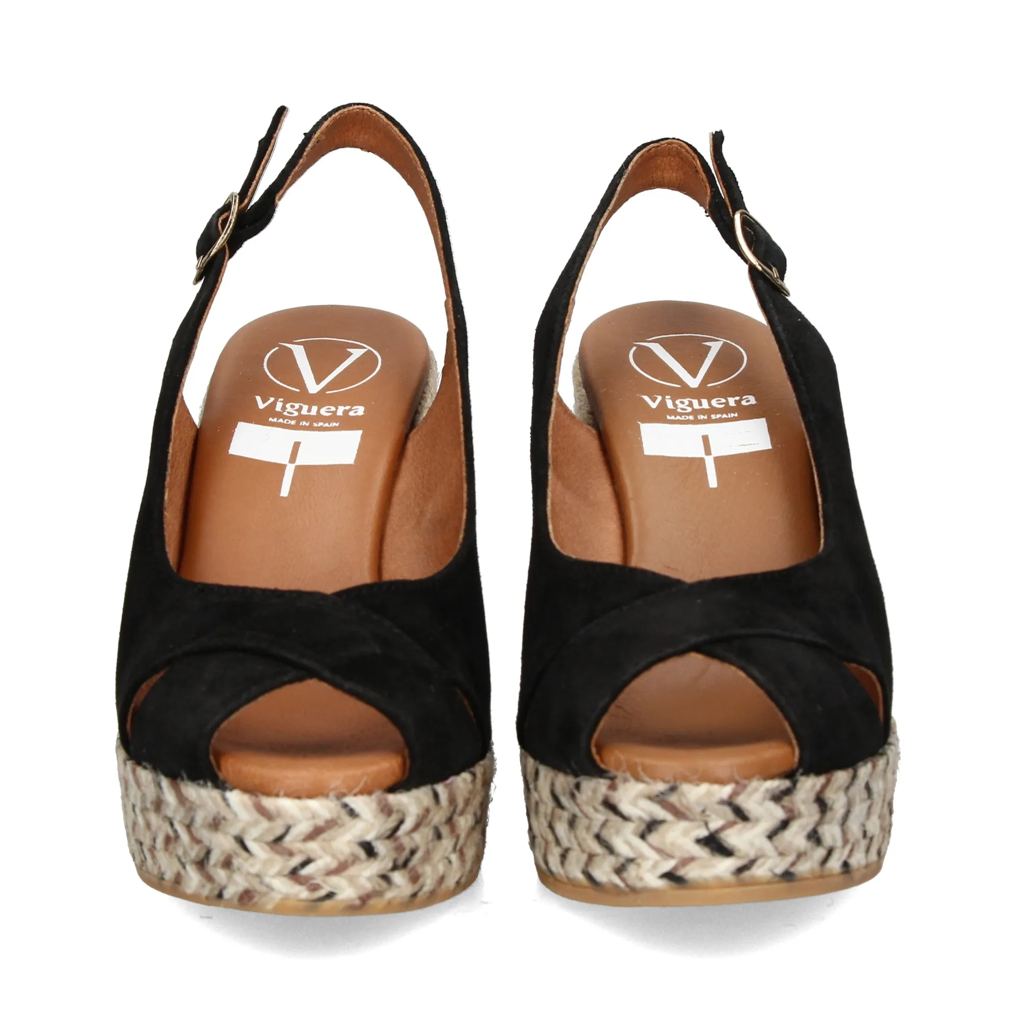 VIGUERA Zapatos cuña NEGRO