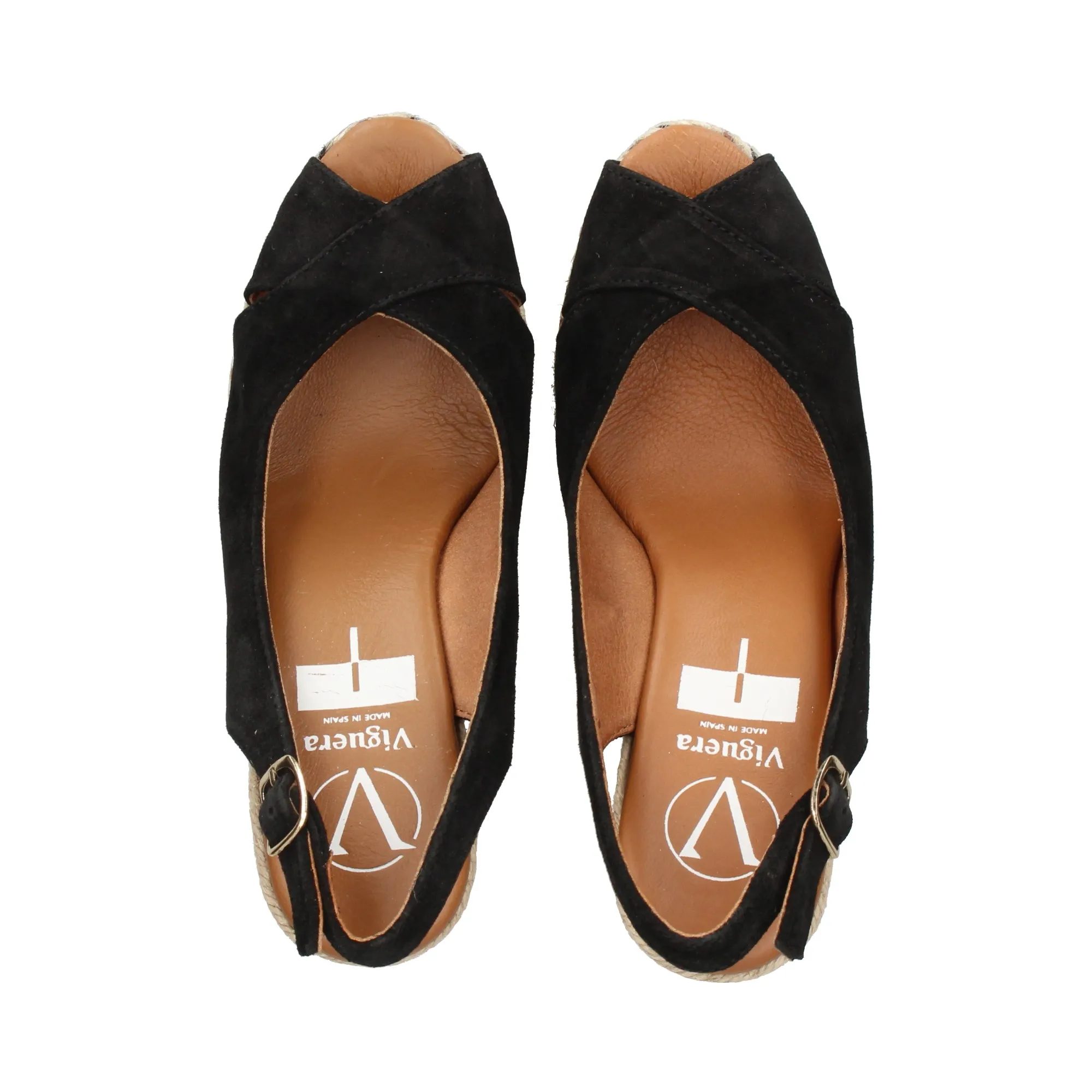 VIGUERA Zapatos cuña NEGRO