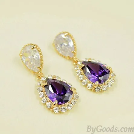 Water Drop Zircon Rhinestone Ear Studs