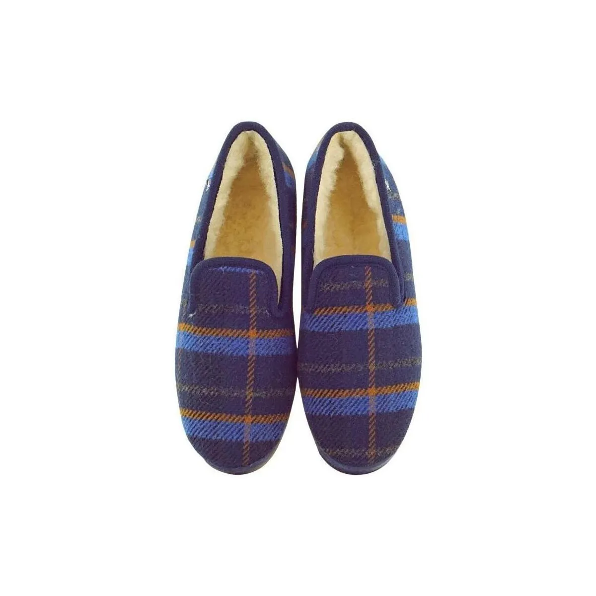 ZAPATILLA CASA HOMBRE INVIERNO CUADROS LANA 106