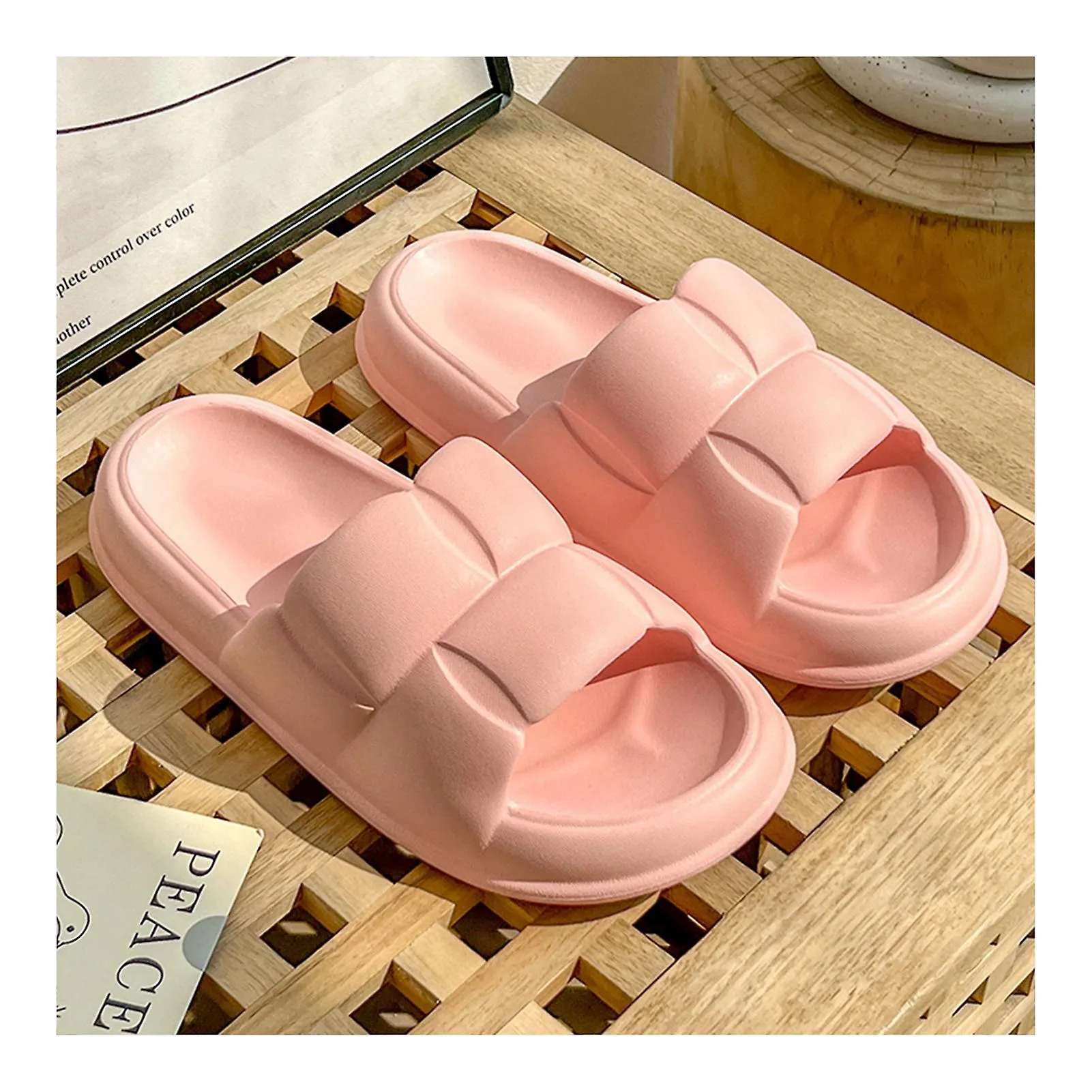 Zapatillas de hogar Soft Comfort Thick Suela Zapatillas de verano para mujeres Hombre
