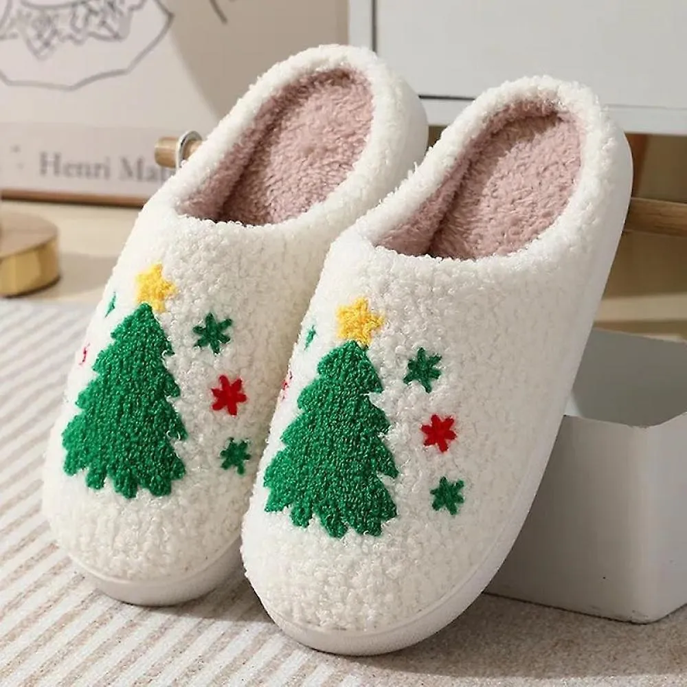 Zapatillas de Navidad Para Mujer Invierno Hogar Otoño Calidez Grueso Antideslizante