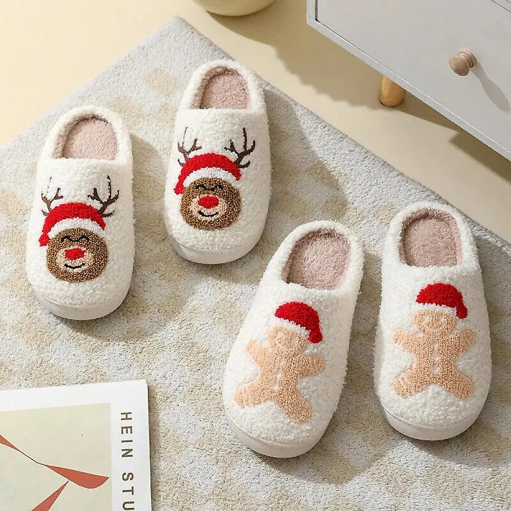 Zapatillas de Navidad Para Mujer Invierno Hogar Otoño Calidez Grueso Antideslizante