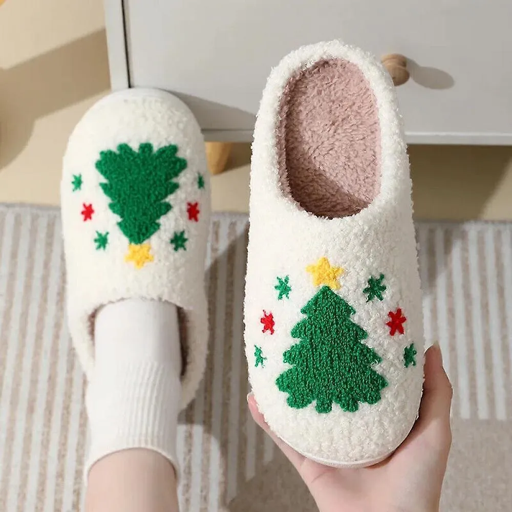 Zapatillas de Navidad Para Mujer Invierno Hogar Otoño Calidez Grueso Antideslizante