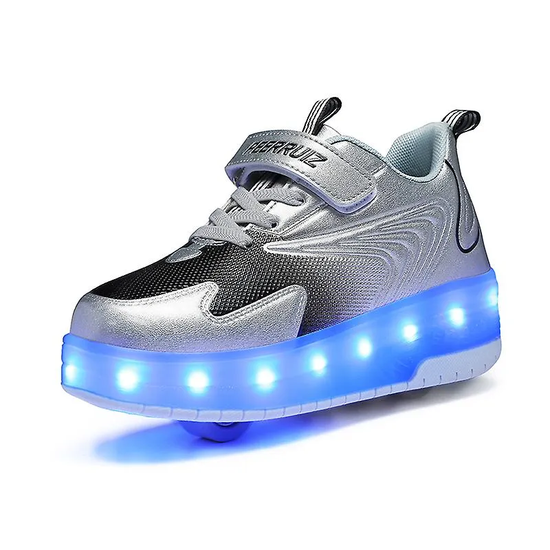 Zapatillas deportivas para niños zapatos de doble rueda Led Light Shoes 812