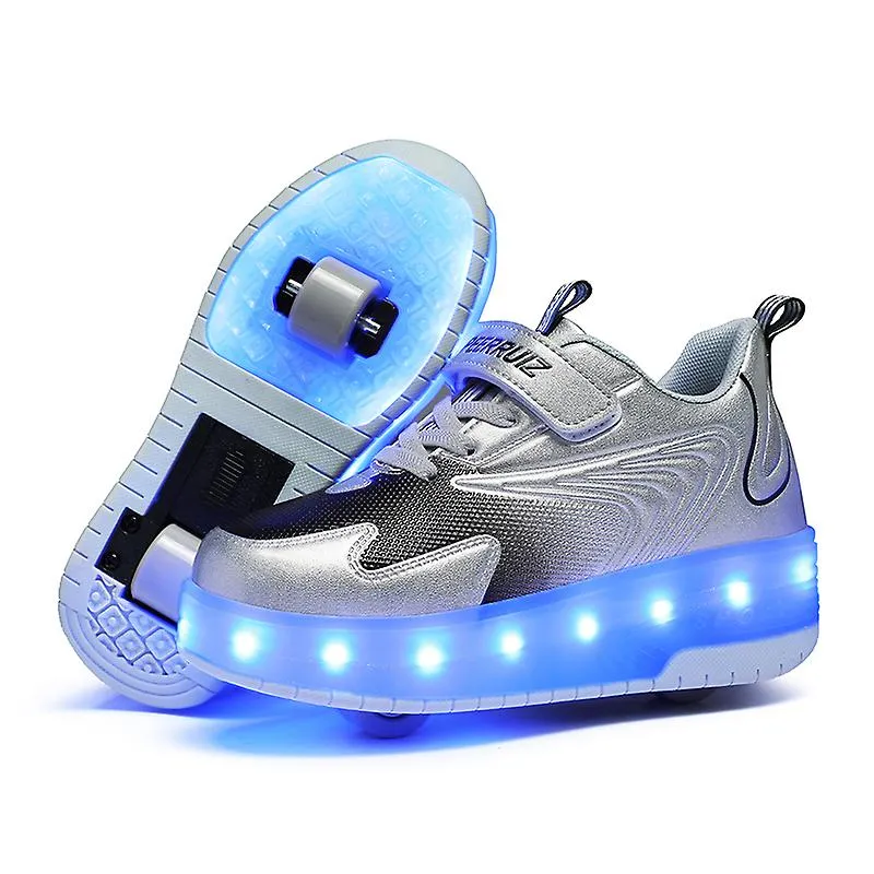 Zapatillas deportivas para niños zapatos de doble rueda Led Light Shoes 812