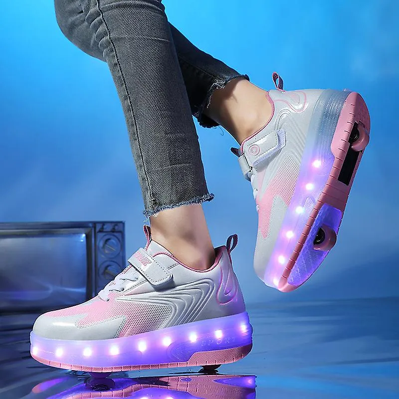 Zapatillas deportivas para niños zapatos de doble rueda Led Light Shoes 812