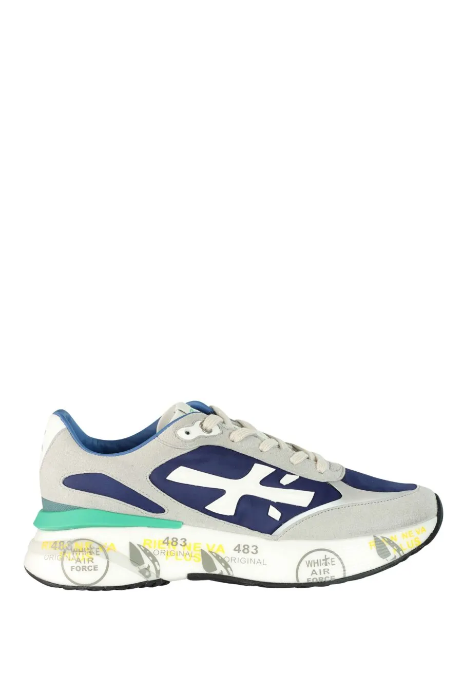 Zapatillas grises con azul oscuro 