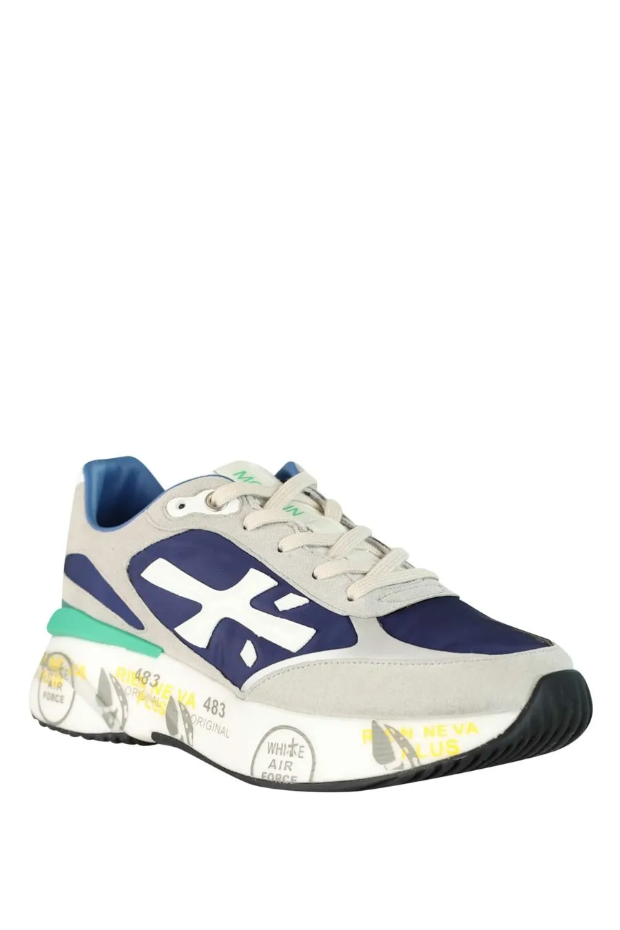 Zapatillas grises con azul oscuro 
