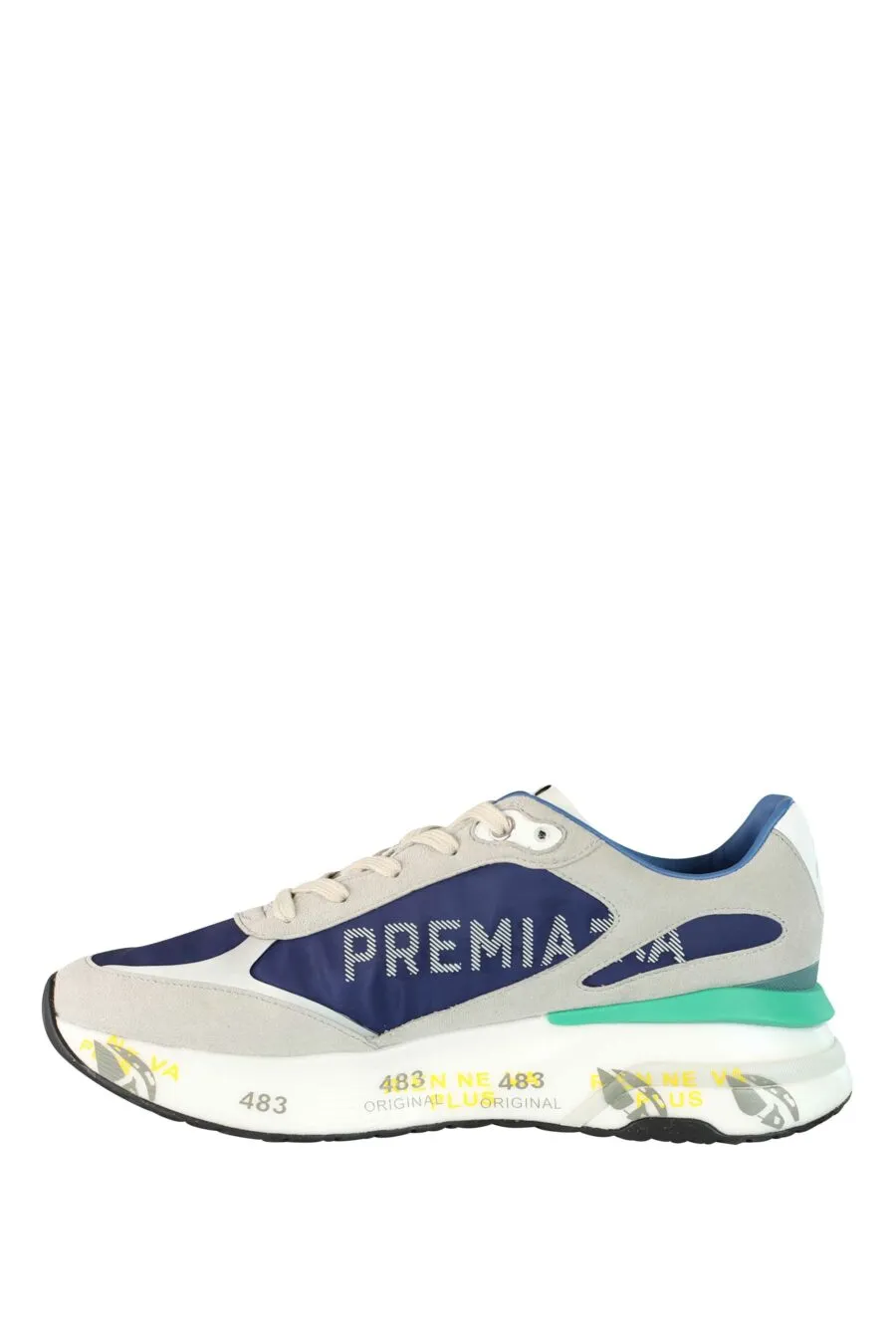 Zapatillas grises con azul oscuro 