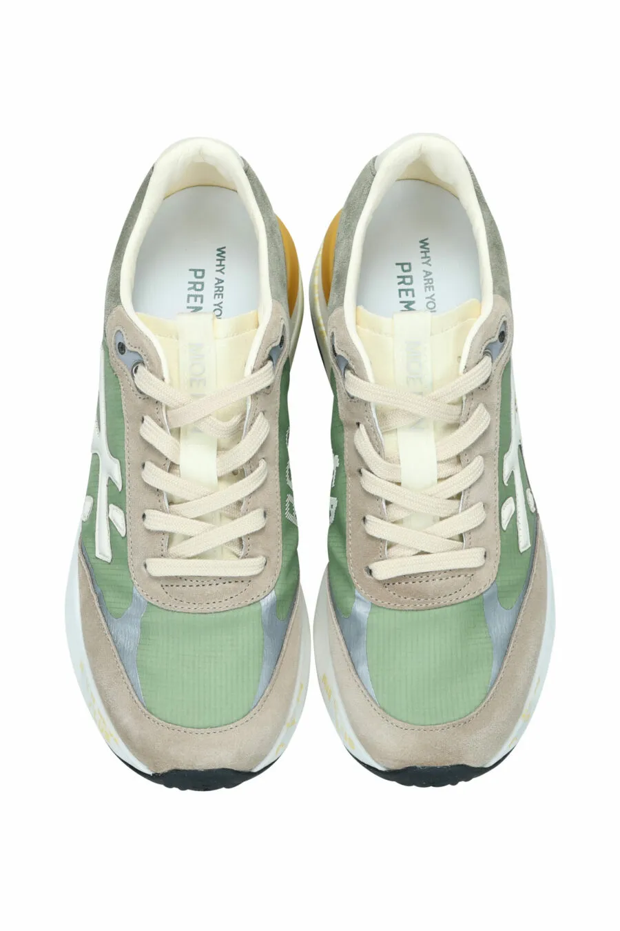 Zapatillas verde con beige 
