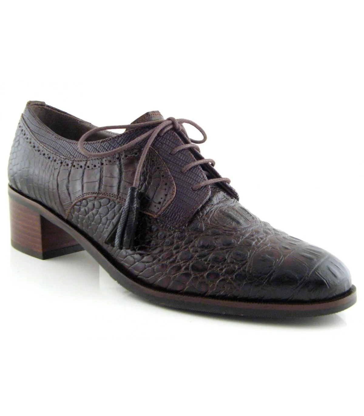 Zapato de cordones en coco marrón