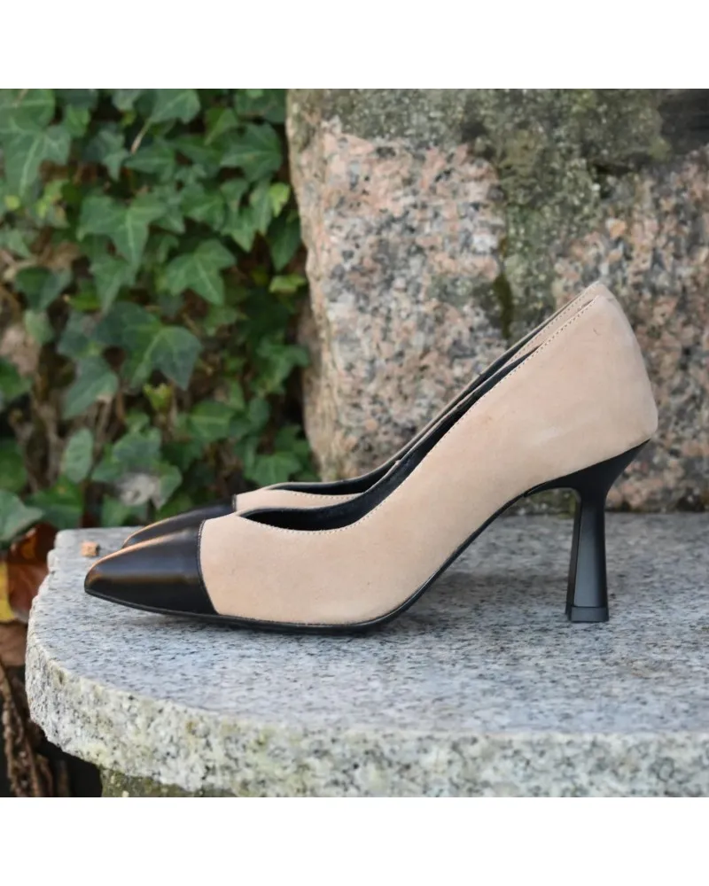 Zapato salón LINCE  tacón alto 35502 beige