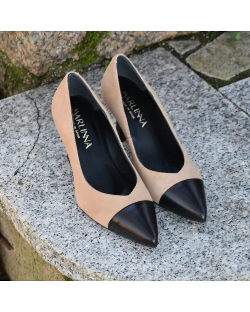 Zapato salón LINCE  tacón alto 35502 beige