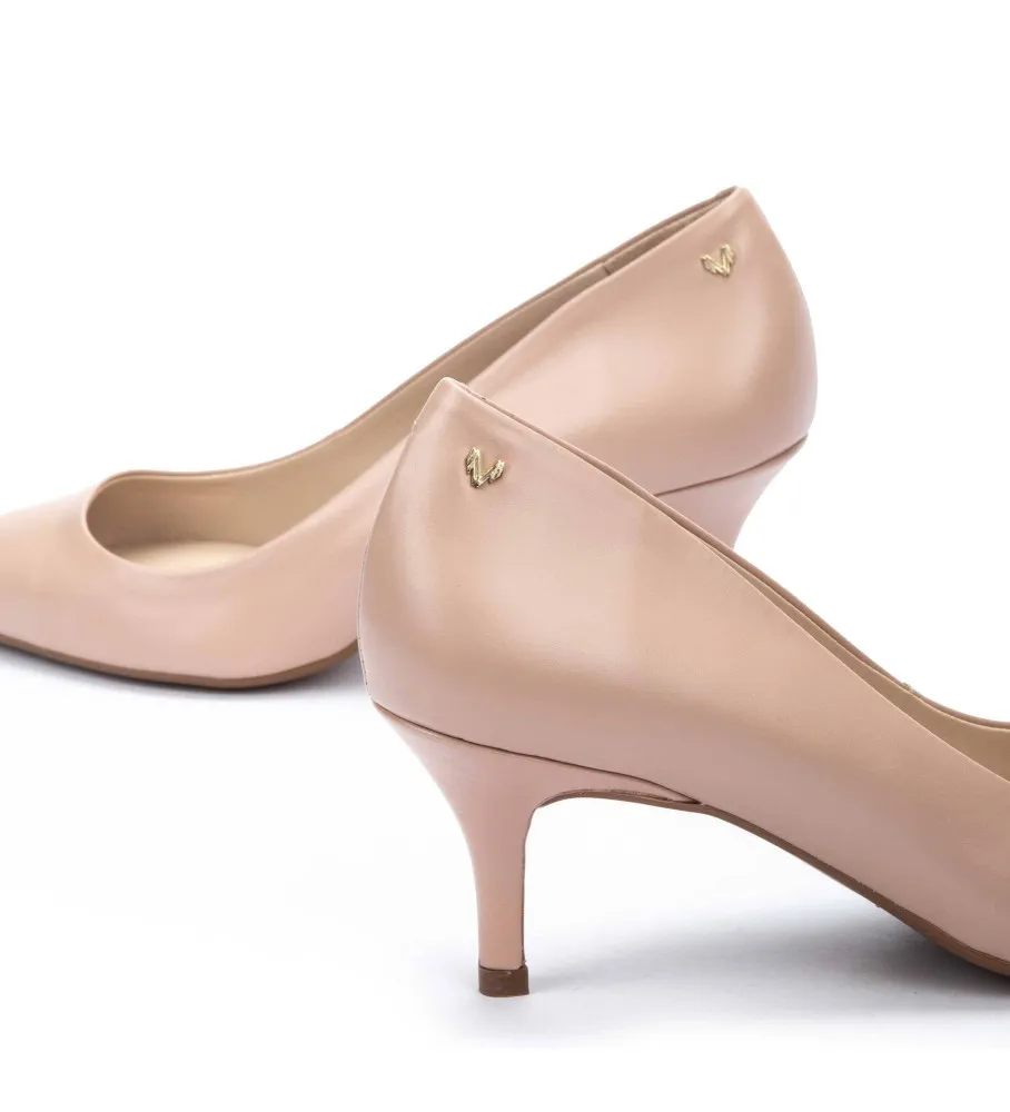ZAPATOS DE PIEL FONTAINE NUDE ALTURA TACóN 6,5CM