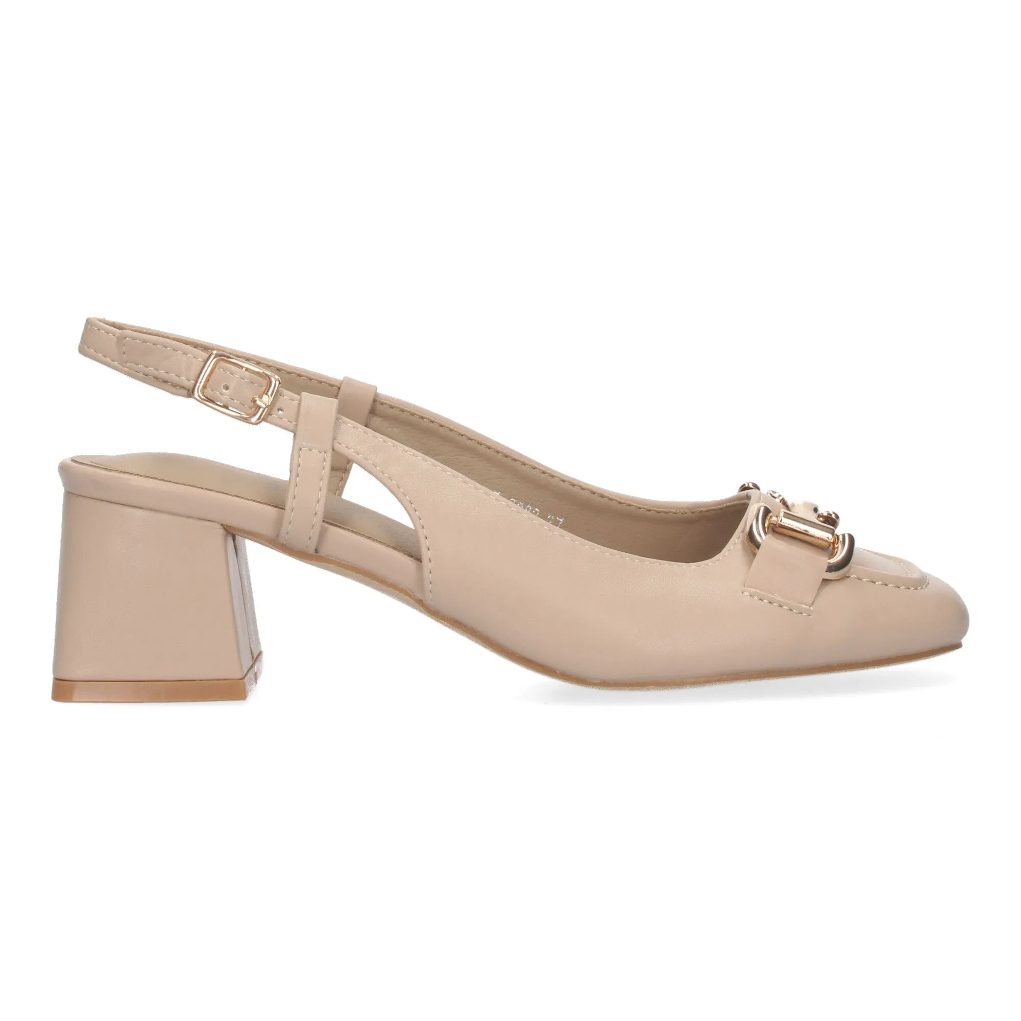ZAPATOS DE TACóN BAJO ESTILO SALóN PARA MUJER COLOR BEIGE HF3082