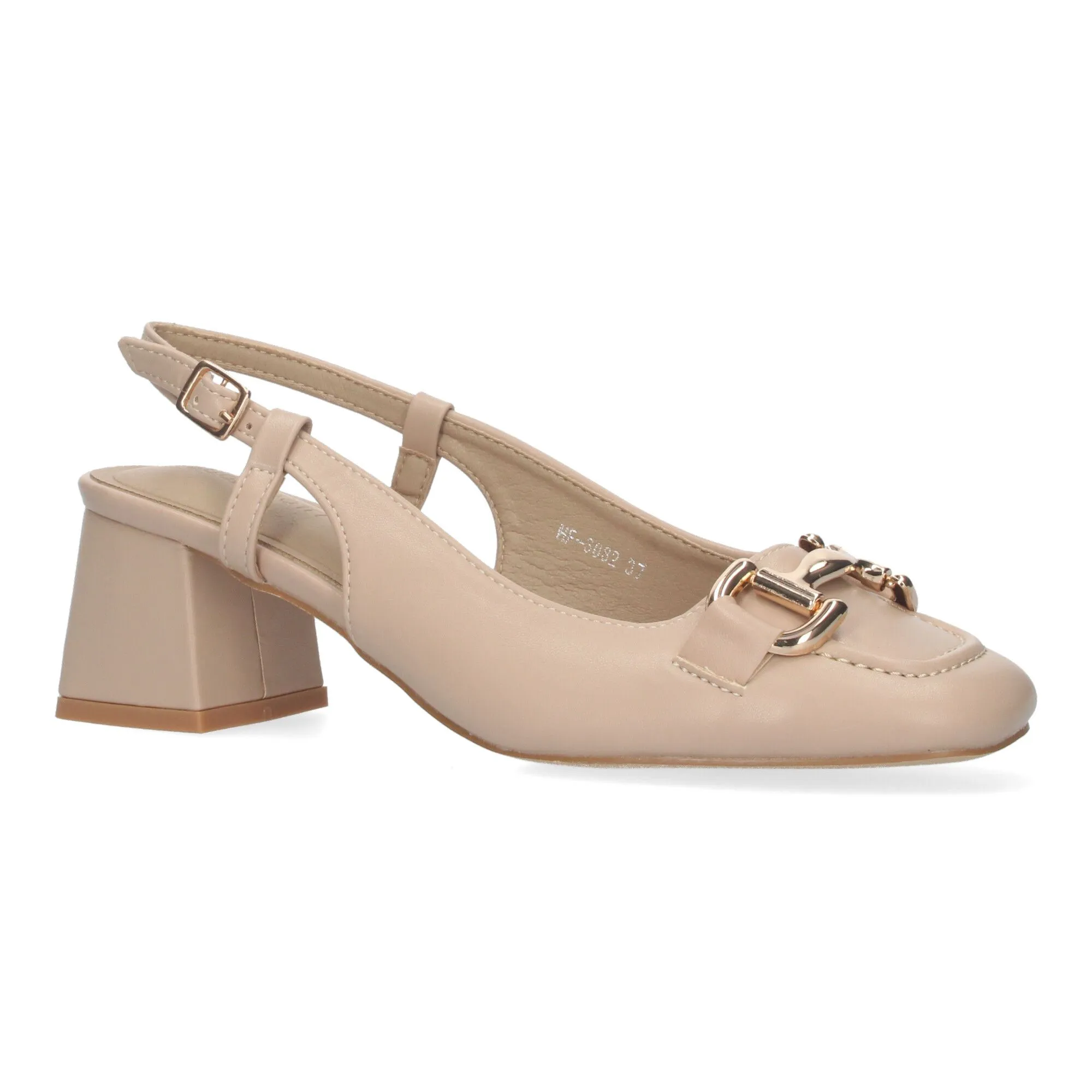 ZAPATOS DE TACóN BAJO ESTILO SALóN PARA MUJER COLOR BEIGE HF3082