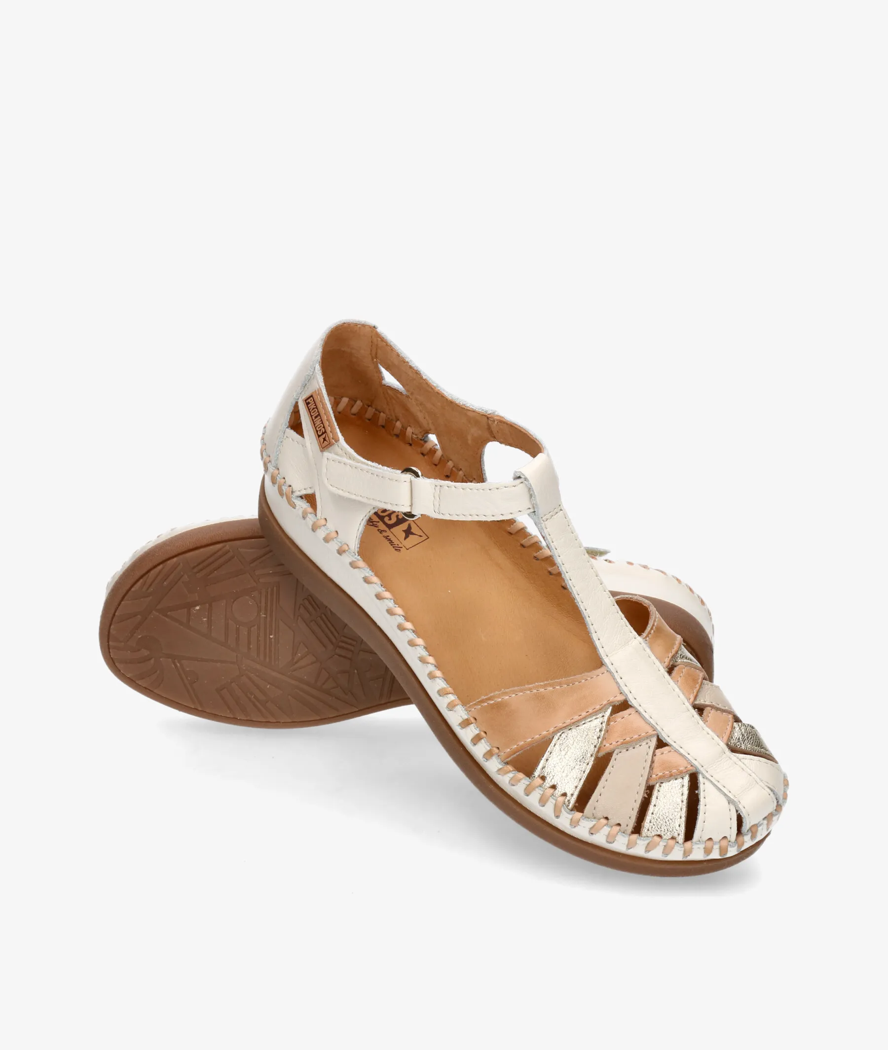 ZAPATOS DE TACóN BAJO PIKOLINOS W8K0705 EN HUESO
