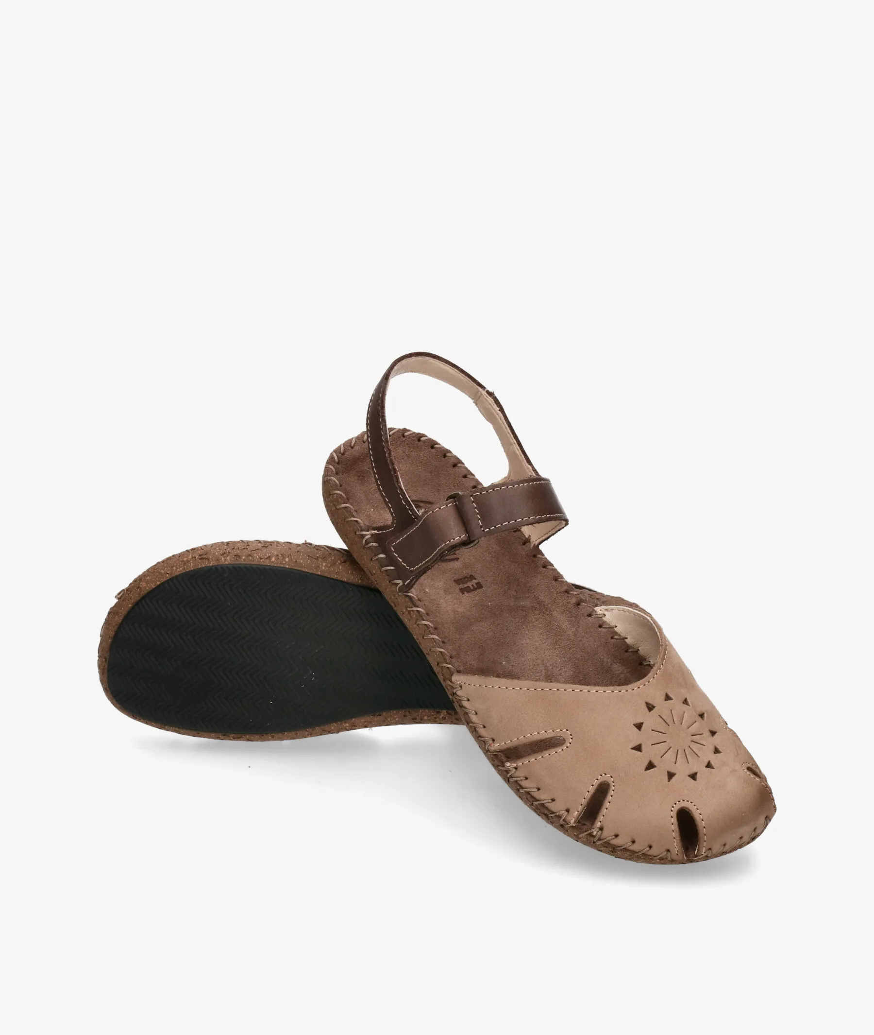 ZAPATOS DE TACóN BAJO WALK & FLY 726145710 EN NOBUCK TAUPE