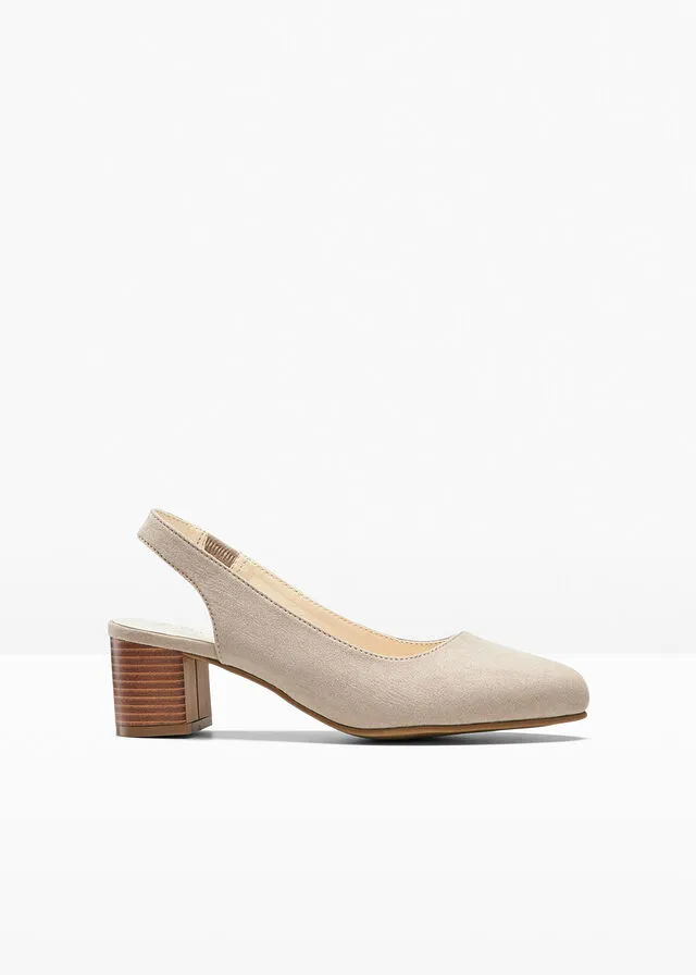 Zapatos de tacón con el talón al descubierto Crudo