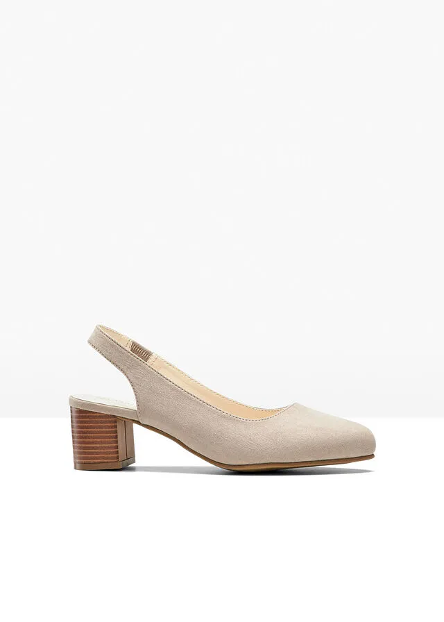 Zapatos de tacón con el talón al descubierto Crudo