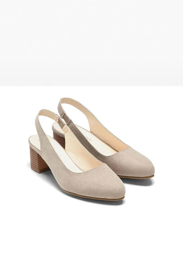 Zapatos de tacón con el talón al descubierto Crudo