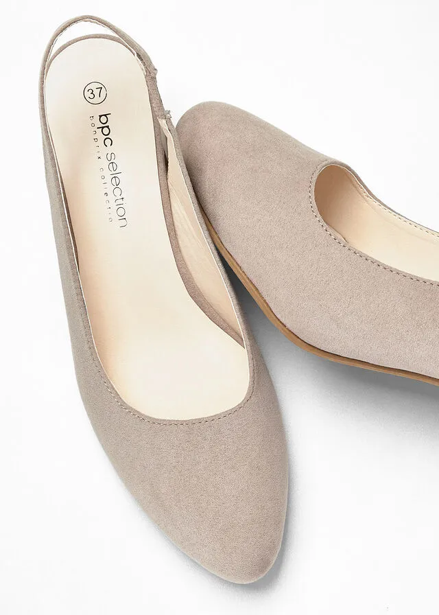 Zapatos de tacón con el talón al descubierto Crudo