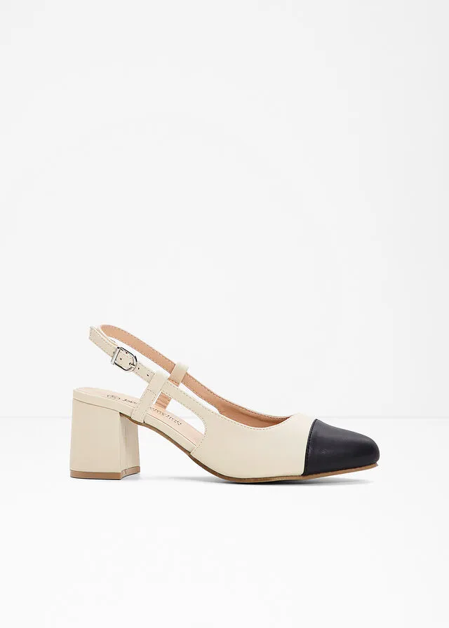 ZAPATOS DE TACóN CON TALóN ABIERTO BEIGENEGRO
