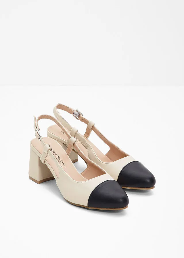 ZAPATOS DE TACóN CON TALóN ABIERTO BEIGENEGRO