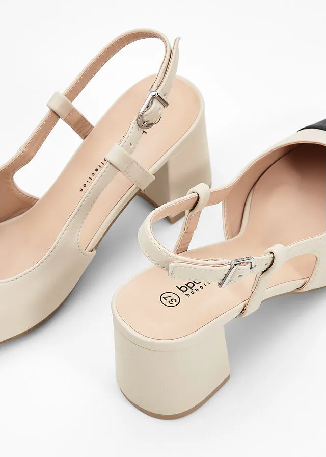 ZAPATOS DE TACóN CON TALóN ABIERTO BEIGENEGRO