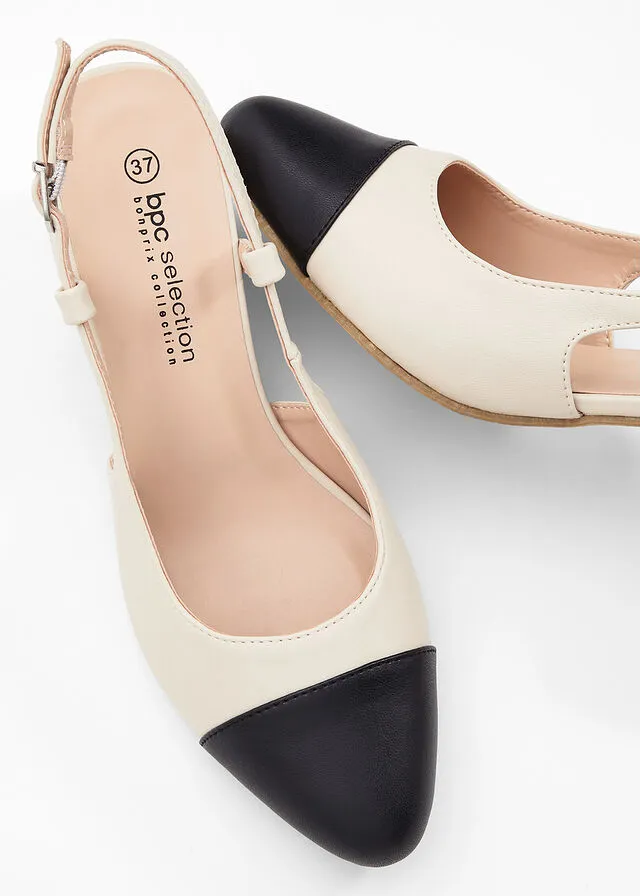 ZAPATOS DE TACóN CON TALóN ABIERTO BEIGENEGRO