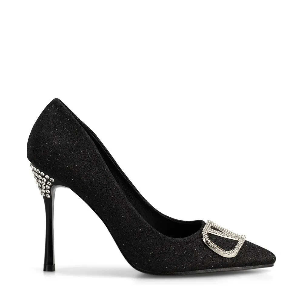 Zapatos Taco Alto Negro Fiesta Ghe12 Weide